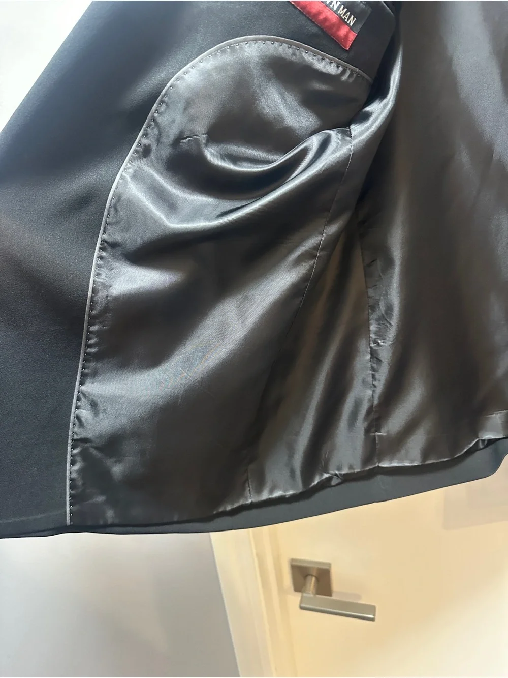 2 Men’s Black Suit Jackets 40L & 38R Repair Lot Midtown Man Marc Tulio Stretch